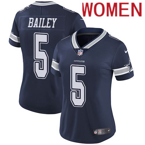 Women Dallas Cowboys #5 Dan Bailey Nike Navy Vapor Limited NFL Jersey->women nfl jersey->Women Jersey